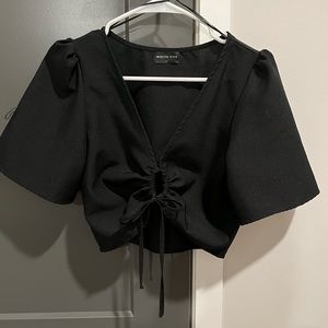 White Fox Boutique black cropped top - size Small
